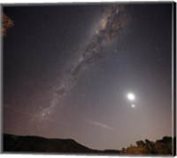The Milky Way, the Moon and Venus over the fields in Azul, Argentina Fine Art Print