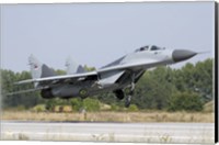 A Serbian Air Force MiG-29 departing from Graf Ignatievo Air Base Fine Art Print