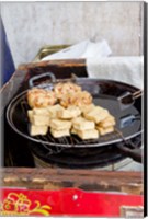 China, Shanghai. Village of Zhujiajiao. Homemade snacks cooked in wok. Fine Art Print