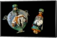 Hand Painted Snuff Bottles with Jade Tops and Horse Globe, Chinese Handicrafts, China Fine Art Print