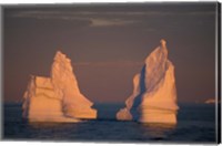 Antarctic Peninsula, icebergs at midnight sunset. Fine Art Print