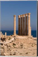 Ancient Architecture with sea in the background, Sabratha Roman site, Libya Fine Art Print