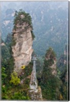 Cable Car To Yellow Stone Stronghold Village, Zhangjiajie National Forest Park, Hunnan, China Fine Art Print