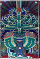 Colorfully corridor details, Beijing, China Fine Art Print