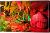 Cave stalagmites, stalactites, Mutianyu, China, Fine Art Print