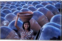 Girl with Pottery Jars, Myanmar Fine Art Print