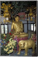 Gold Tiger and Bhuddha Sculpture at the Golden Temple, China Fine Art Print
