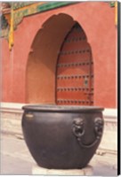 Fire Kettle by Doorway of the Palace Museum, Beijing, China Fine Art Print