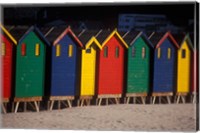 Colorful Bathing Boxes, South Africa Fine Art Print