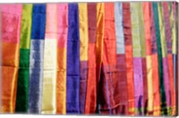 Colorful Silk Scarves at Edfu Market, Egypt Fine Art Print