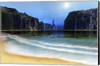 A lighthouse guards this beautiful cove Fine Art Print