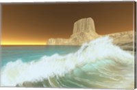 Ocean waves break at dawn on this coastline Fine Art Print
