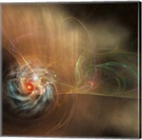 A galaxy swirls in the universe Fine Art Print