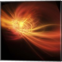 A supernova explosion causes a bright gamma ray burst Fine Art Print