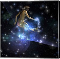 Celesta, spirit creature of the universe, spreads stars throughout the cosmos Fine Art Print