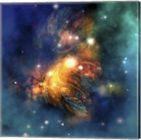 Cosmic image of a colorful nebula out in space Fine Art Print