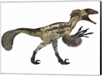 Deinonychus, a carnivorous dinosaur from the early Cretaceous Period Fine Art Print