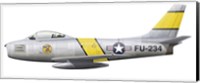 Illustration of a North American F-86F Sabre Fine Art Print
