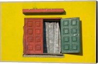 Madagascar, Colorful window, near Antananarivo Fine Art Print