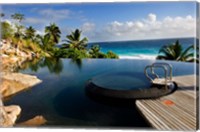 Infinity pool at resort on Fregate Island, Seychelles Fine Art Print
