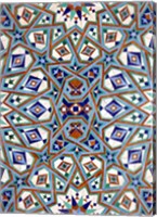 Morocco, Hassan II Mosque mosaic, Islamic tile detail Fine Art Print