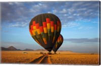 Launching hot air balloons, Namib Desert, near Sesriem, Namibia Fine Art Print