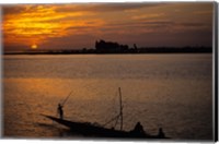 Pirogue On The Bani River, Mopti, Mali, West Africa Fine Art Print