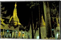 Night View of Illuminated Shwedagon, Myanmar Fine Art Print