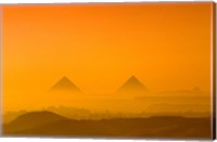 Pyramids at Giza, Khafre, Menkaure, Giza Plateau, Egypt Fine Art Print