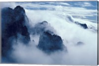 Mountain Peaks in Mist, Mt Huangshan (Yellow Mountain), China Fine Art Print