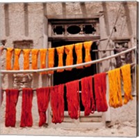 Wool drying textile, Ghazni, Afghanistan Fine Art Print