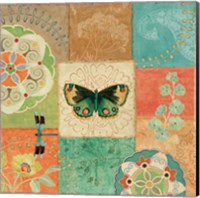 Folk Floral III Center Butterfly Fine Art Print