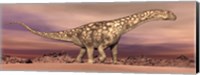 Large Argentinosaurus dinosaur walking in the desert Fine Art Print