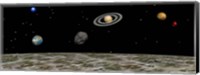 View of the universe and planets as seen from a distant moon Fine Art Print