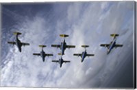 Saab 105 jet trainers of the Swedish Air Force Fine Art Print