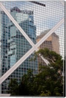 Reflections On Building, Hong Kong, China Fine Art Print