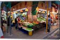 Street Market Vegetables, Hong Kong, China Fine Art Print