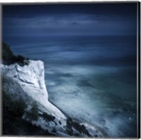 Chalk mountain and sea, Mons Klint cliffs, Denmark Fine Art Print