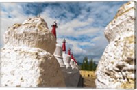 Chortens at the Thiksey Monastery, Leh, Ladakh, India Fine Art Print