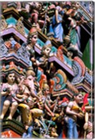 Hindu Figurines on Temple, Bangalore, India Fine Art Print