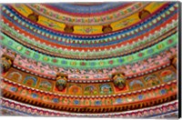 Ceiling of Shree Laxmi Narihan Ji Temple, Jaipur, Rajasthan, India. Fine Art Print