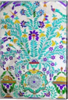 Decorated Tile Painting at City Palace, Udaipur, Rajasthan, India Fine Art Print