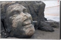 Famous Face of Shiva on the Rock on Vagator Beach, Goa, India Fine Art Print