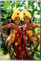 Golden Dancers in Traditional Dress, Bali, Indonesia Fine Art Print