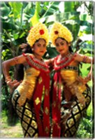 Golden Dancers in Traditional Dress, Bali, Indonesia Fine Art Print