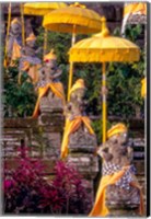 Statues at Mother Temple Adorned in Yellow, Indonesia Fine Art Print