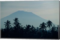 Bali, Volcano Gunung Agung, palm trees Fine Art Print