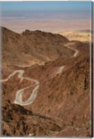 Jordan, Winding highway from Wadi Musa to Wadi Araba Fine Art Print