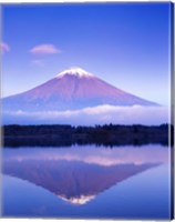 Mt Fuji with Lenticular Cloud, Motosu Lake, Japan Fine Art Print