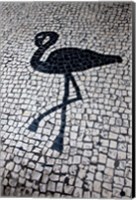 China, Macau Portuguese tile designs - flamingo, Senate Square Fine Art Print